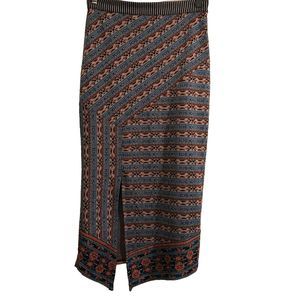 Anthropologie Akemi + Kin midi skirt tribe pattern geometric xs